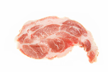 Raw juicy pork Isolated on a white background.
