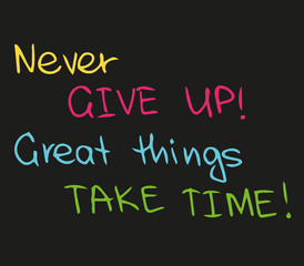 Never give up motivational words for business