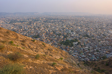 Top view of Jaipur city at India.