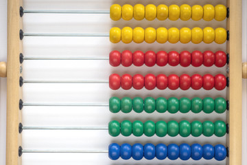 Children's toy, wooden abacus of different colors