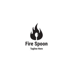 Fire spoon logo design template - vector
