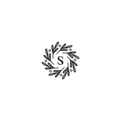 Initial S nature logo design template - vector