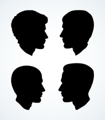 Vintage french wig. Vector drawing