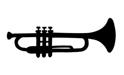 Obraz na płótnie Canvas Musical instrument. Trumpet. Vector drawing