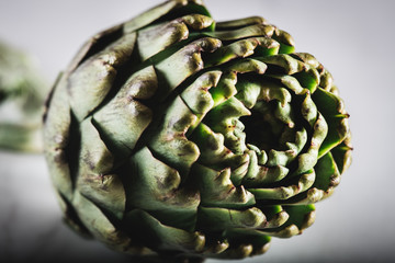 Fototapeta premium Close-up of fresh artichoke on white background