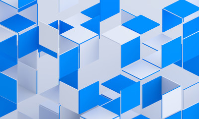 Abstract geometric background, 3d render, composition of geometric shapes