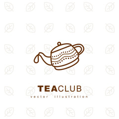Teapot sign, icon, logo, symbol. Tea