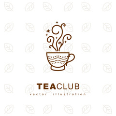 Tea cup sign, icon, logo, symbol