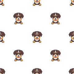 Cartoon character dog seamless pattern background for design.