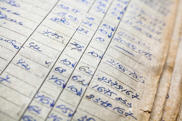 Obraz premium Old paper documents in the archive