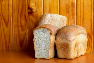 Baked breads donation set products concept during quarantine, coronavirus covid-19.