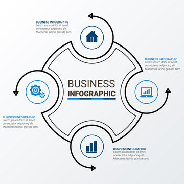 Modern Infographic choice template with 4 options. Vector infographic element. - Vector