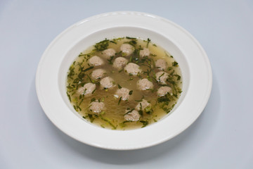 a bowl of beef ball soup, chinese styles

