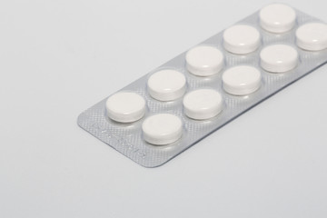 aspirin table in white background