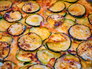 Omelette with eggs and zucchini.