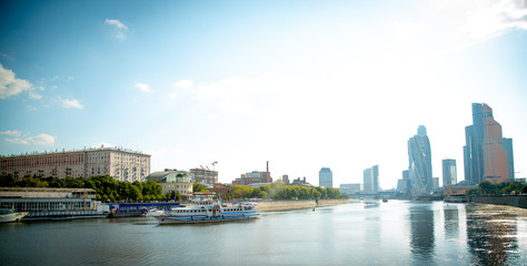 Fototapeta premium River panoramic view on a summer day