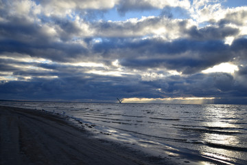 A sea during a beautiful twilight