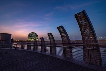 A sunset in the city of the Abu Dhabi
