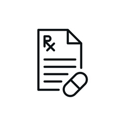 Modern prescription icon. 
Prescription icon in modern line style. Pharma vector