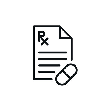 Modern prescription icon. 
Prescription icon in modern line style. Pharma vector