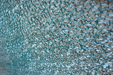 Blue glass is broken into appearance as a background
