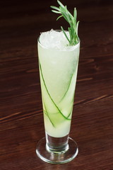 Cucumber Water With Mint. Fresh drink on table