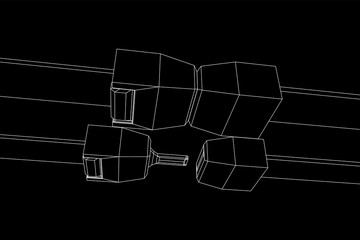 Obraz premium Safety auto seat belt inserted and open. Wireframe low poly mesh vector illustration.