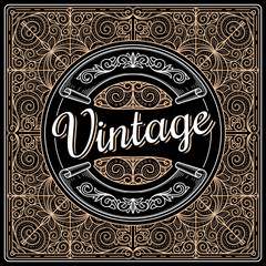 Vintage decorative ornate label design
