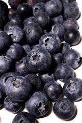 Fresh blueberries close-up of berry isolated on white background