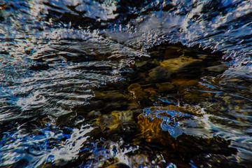 Running water under ice, Mosquito Creek.. Banff National Park.