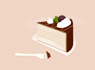 This is a choco cake illustration.