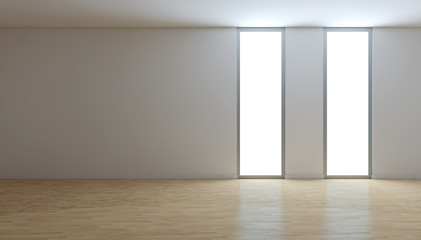 Large luxury modern minimal bright interiors room mockup illustration 3D rendering