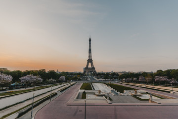 eiffel tower paris sunrise