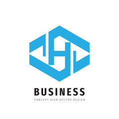 Letter H concept logo template design. Abstract hexagon shape icon logo. Business trend logo sign. Vector illustration. 
