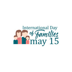 Happy International Day of Families Logo Vector Template Design Illustration