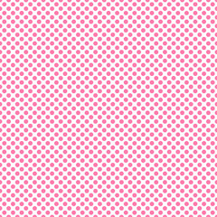 Seamless geometric pattern. Pink circle on white background. Simple repeat ornament. Vector illustration