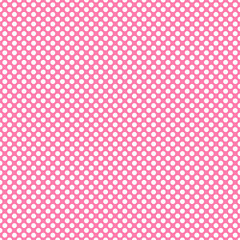 Seamless geometric pattern. White circle on pink background. Simple repeat ornament. Vector illustration