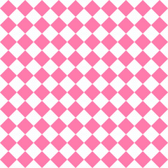 Fototapeta premium Seamless geometric pattern. Pink square on white background. Simple repeat ornament. Vector illustration