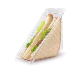 Fotobehang Sandwiches in clear plastic package © Coprid
