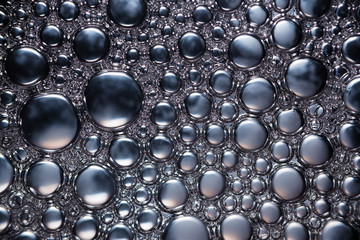 Abstract luxury background of air bubble in dark black tone with random pattern created from soap