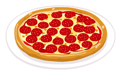 ペパロニピザのイラスト/サラミ