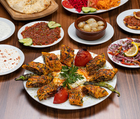 Traditional Beyti Kebab with appetizer