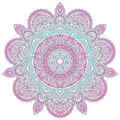Vector round abstract circle. Mandala style. Decorative element, colored circular design element.