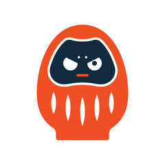 Daruma Japanese traditional doll vector icon