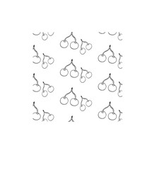 Naklejka premium Drawn cherry pattern line art illustration vector fruit food textile sweet summer wallpaper texture graphic doodle