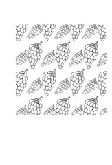 Hand drawn grapes pattern vector illustration wine vintage sketch, harvest decoration wallpaper