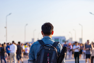 Tourist sightseeing at Bang Pu Recreation Center