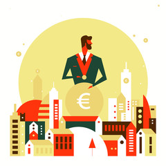 Obraz premium city business man