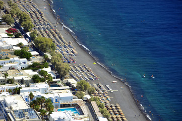 vue aérienne de Santorin