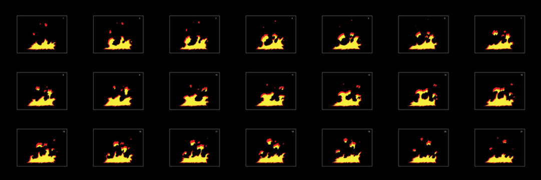 Fire explosion effect. Fire blast effect for game design, motion graphic, animation or something else